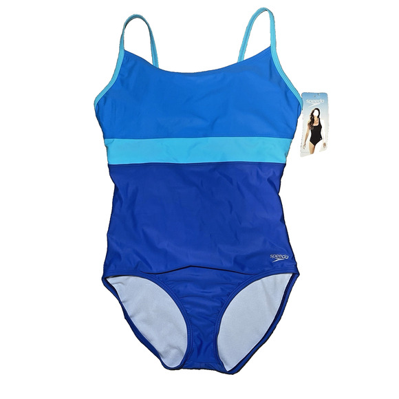 Speedo Other - SPEEDO Women Spaghetti Strap One Piece Swimsuit Swimwear Atlantic Blue Size 12
